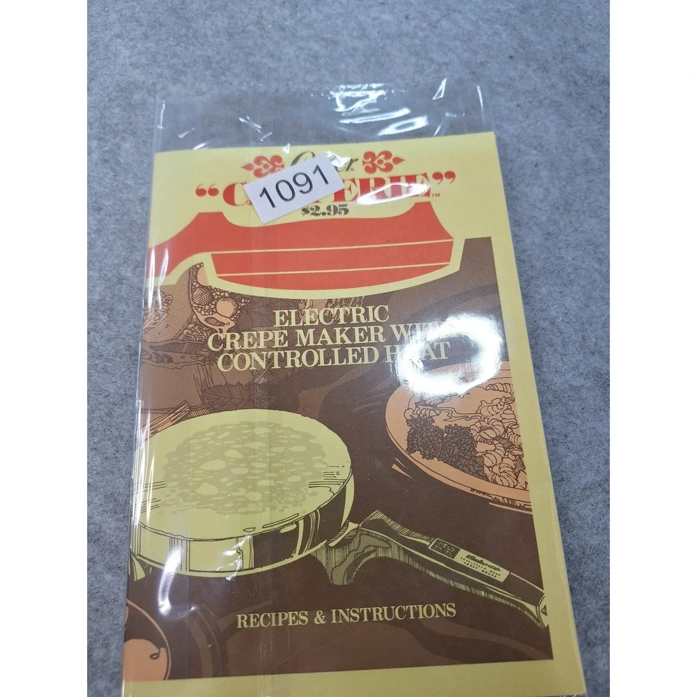 Vintage 1976 Oster Creperie Electric Crepe Maker Recipes & Instructions Manual